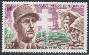 ST. PIERRE & MIQUELON Sc#C50 1972 Charles de Gaulle Complete OG Mint Hinged