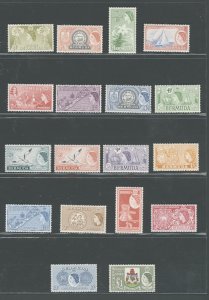 1953-62 BERMUDA - 18 Values - Coronation - Stanley Gibbons #135-150 - MNH**