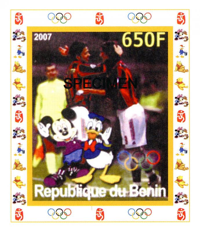 BENIN SHEET DELUXE IMPERF DISNEY OLYMPIC GAMES specimen