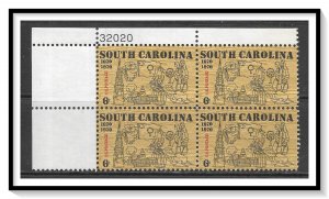 US Plate Block #1407 South Carolina MNH