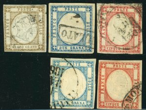 TWO SICILIES #20 #22 #23 King Victor Emmanuel Postage Neapolitan Provinces Italy