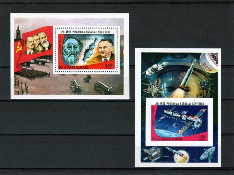 Equatorial Guinea 1978 Mi#Bl.279/280  20th.Years of Soviet Space 2 SS Perf+Imp.