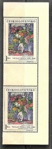 Czechoslovakia 1438 MNH 1966 Paintings Pair with Label