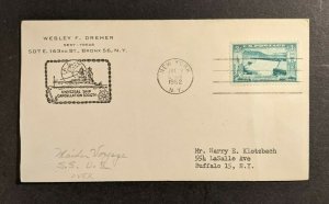 1952 SS United States Maiden Voyage Cover Le Havre France to Buffalo NY