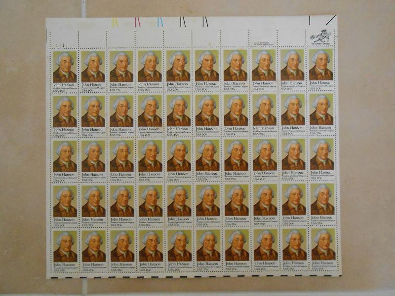 Scott 1941- John Hanson. MNH. OG. Sheet Of 50  #02 1941s