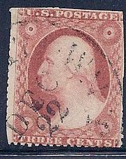 #26 Washington 3c Type III, Light December 22 Cancel