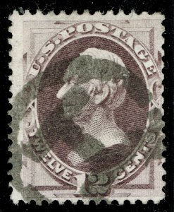 [0847] 1871 Scott#151 used 12¢ violet cv:$200 FANCY CANCEL