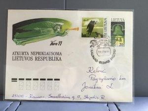 Lithuania 1991 stamps cover R29360