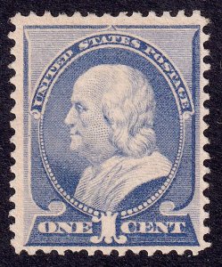 US Scott 212, 1887 Franklin, 1c ultramarine, UNUSED NG