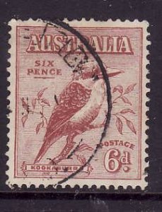 Australia-Sc#139-used 6p light brown Kookaburra-Birds-1932-