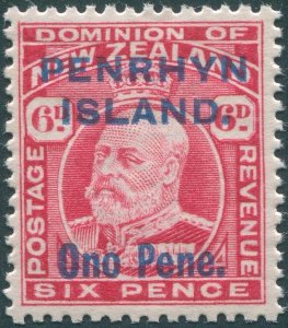 Penrhyn Island 1914 6d carmine SG22 MNH