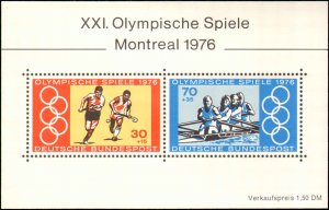Germany #B532, Complete Set, 1976, Olympics, Never Hinged