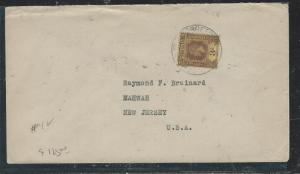 CAYMAN ISANDS (P1706B)1920  KGV 3D SINGLE FRANK TO USA