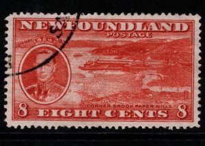 NEWFOUNDLAND SG260 1937 8c SCARLET p14 FINE USED