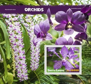 Sierra Leone - 2020 Blue Vanda Orchids - Stamp Souvenir Sheet - SRL200641b