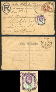 RP24 KEVII 3d Registered Envelope Size F Used