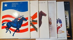 *US Commemorative Stamp Sets 1973 through 1978, stamps stuck down