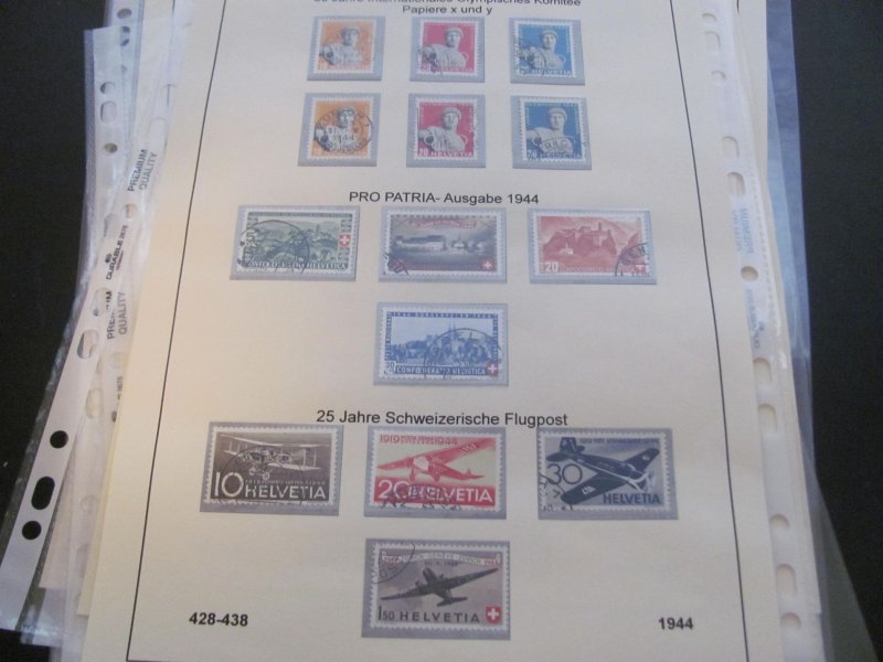 SWITZERLAND USED STAMPS & COVERS COLL. ON PAGES 1930-2005 $2K-$3K CAT. XF (191)