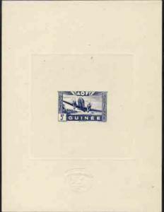 French Guinea 1942 Air stamp (Plane over village inscribe...