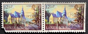 Stamp Luxembourg 1990 Restored Chapel set of 2 12f + 2f cancelled