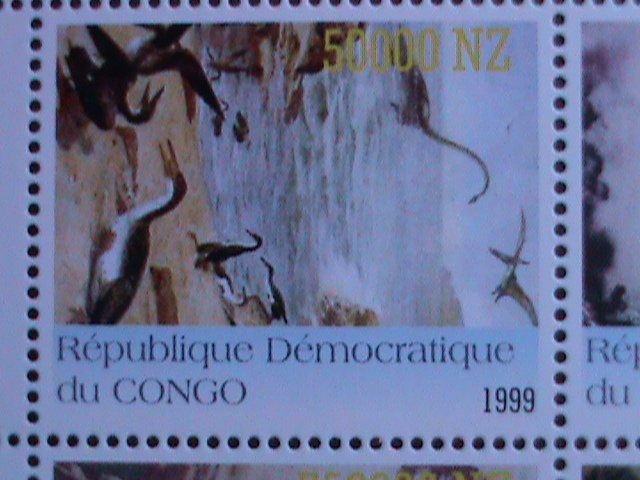 ​CONGO 1999 PREHISTORY ANIMALS MINI SHEET MNH-VF WE SHIP TO WORLD WIDE
