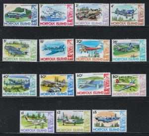 Norfolk Is 256-70 MNH 1980-81 Airplanes