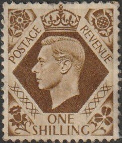 Great Britain #248 1939 1S Brown  KGVI Head USED-VF-HM.