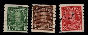 Canada Scott 228-230 Used Coil stamps