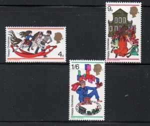Great Britain Sc 572-574 1968 Christmas stamp set mint NH