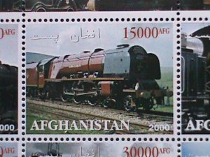 AFGHANISTAN-STAMP-2000 CLASSIC TRAINS  - MNH STAMP SHEET RARE