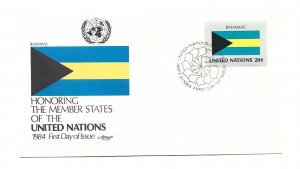 United Nations #432 Flag Series 1984, Bahamas Artmaster  FDC