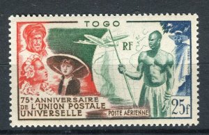 FRENCH COLONIES; TOGO 1949 early pictorial Airmail issue 25Fr. value