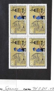 GERMANY BERLIN 9NB245-248 MNH BLOCKS OF 4 [D3]