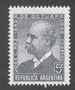 Argentina Scott 506 Unused HOG - 1942 Jose C Paz, Statesman - SCV $0.50