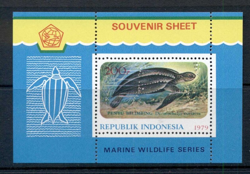 Indonesia 1979 Marine Life,Wildlife Protection, Turtle MS MUH