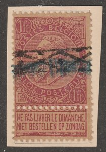 Belgium stamp, Scott#72,  used, hinged, with label,