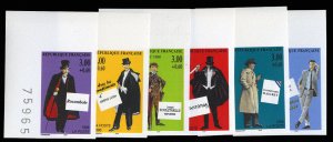 France, 1950-Present #B670-675, 1996 Famous Detectives and Criminals, imperf....