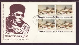 Canada Krieghoff 1972 B/4 Canada U/A FDC BIN 12633