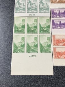 US 756-65 National Parks 1C Thru 10C Farley Imperf Plate Block Of 6 No Gum 