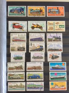 World Trains, flowers, Olympics world leaders, POLAND mixed stamp collection