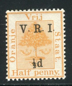 ORANGE FREE STATE;  1900 early V.R.I. surcharge Mint hinged 1/2d value,