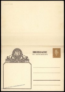 Germany Munich Ganzsachen Club Private Postal Reply Card Pair Cover G68581