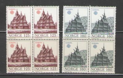 Norway Sc 727-8 1978 Europa stamps blocks of 4 mint NH