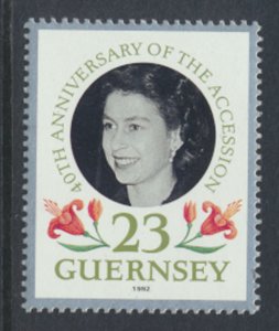 Guernsey  SG 552  SC# 471 MNH QE II Accession  1992  see scan     