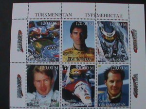 ​TURKMENISTAN-FOMULAR RACE CARS CHAMPIONSHIPS MNH SHEET-VERY FINE LAST ONE