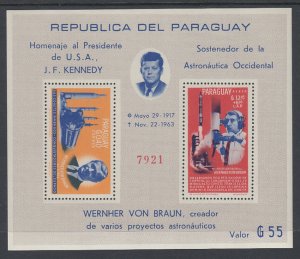 Paraguay 841a Space Kennedy Souvenir Sheet MNH VF