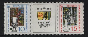 DDR  720a MNH PAIR PLUS LABLE MEDIEVALGLAZIER AND GOBLET 1964
