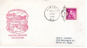 BUTTERFIELD OVERLAND MAIL - LINCOLN, MO   1958  FDC14422