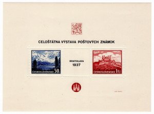 (I.B) Czechoslovakia Postal :  Philatelic Exhibition (Bratislava 1937)