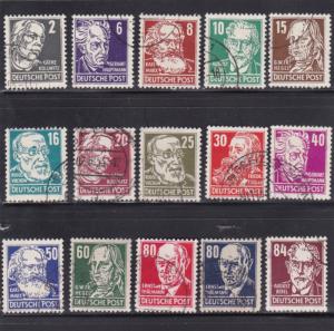 German Democratic Republic Scott #122-136 Used VF sk0158